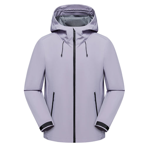 Herren Urbaner Softshell-Regenparka mit getapten Nähten, verstellbarer Kapuze und wasserdichtem Reißverschluss Drune