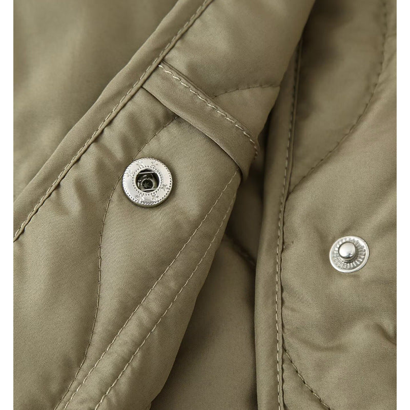 Damen gesteppte Übergangsjacke mit hohem Kragen und praktischen Taschen Drune