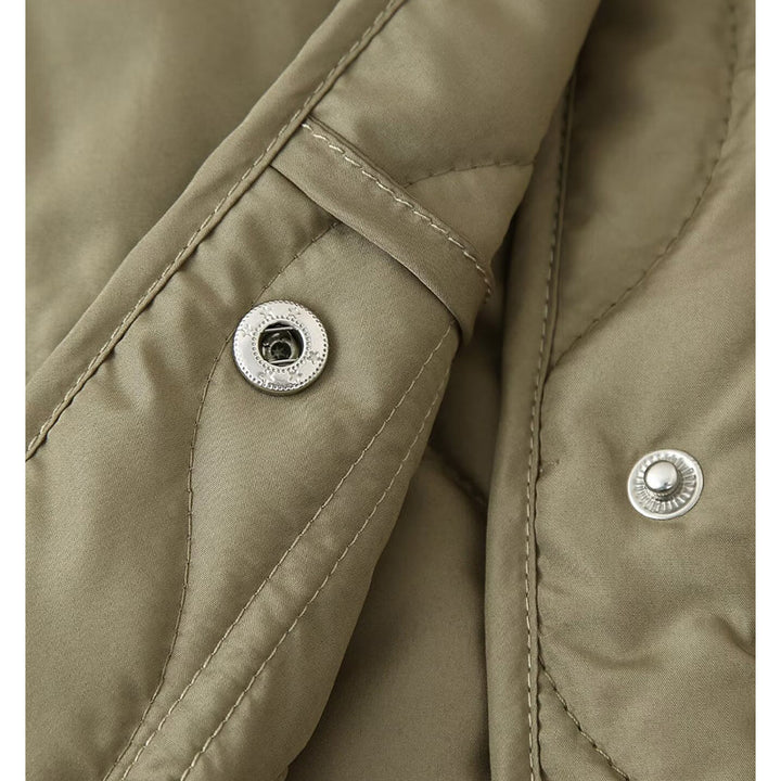 Damen gesteppte Übergangsjacke mit hohem Kragen und praktischen Taschen Drune