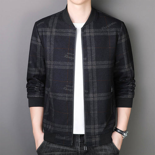 Herren Sportliche Karierte Bomberjacke Drune