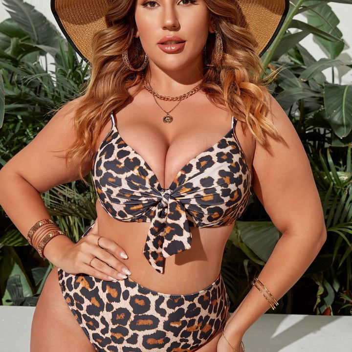 Damen Hochtailliertes Triangel-Bikini-Set mit Schleifen-Detail Drune