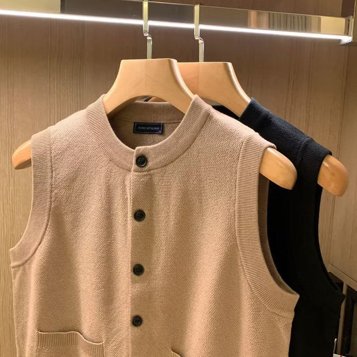 Damen elegante Strickweste mit praktischen Taschen Drune