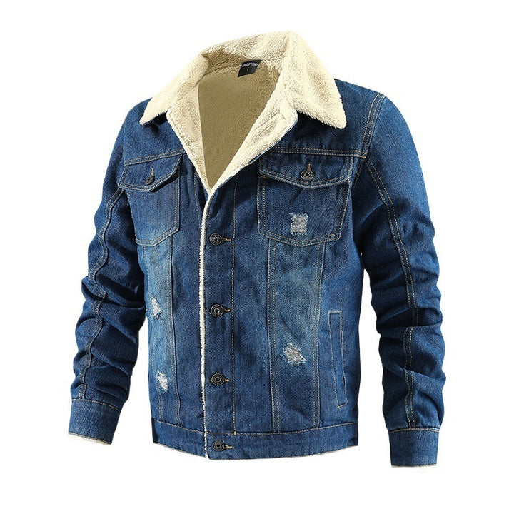 Herren Denim-Jacke mit sherpa Futter Drune
