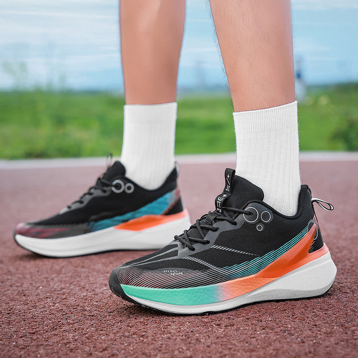 Unisex leichte Straßensneaker mit atmungsaktivem Strickobermaterial, reaktiver Hohlkern-Zwischensohle und griffiger Profilaußensohle Drune