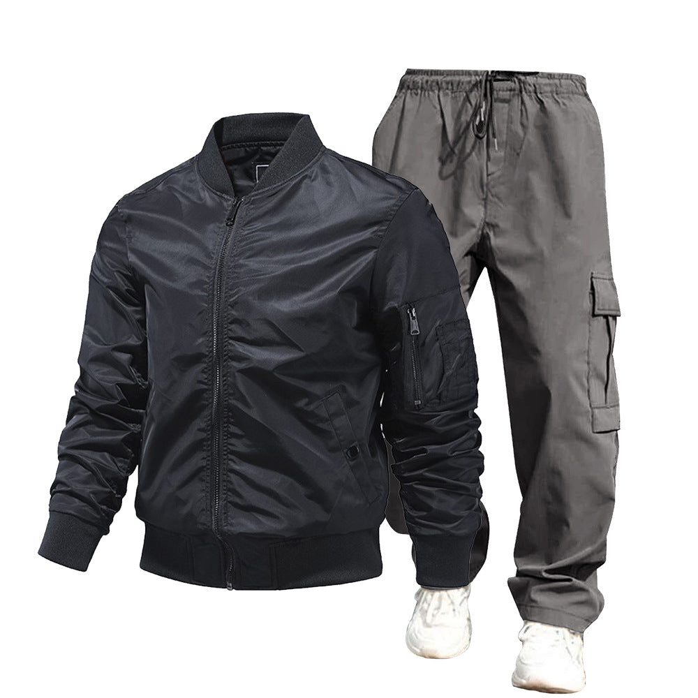 Herren urbane Bomberjacke und Cargo-Hosen Set Drune