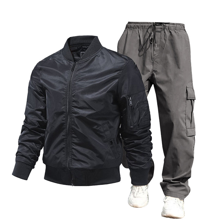 Herren urbane Bomberjacke und Cargo-Hosen Set Drune