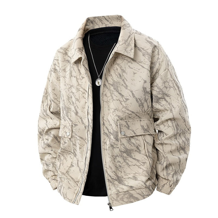 Herren Kunstvelours‑Bomberjacke im Oversize‑Boxy‑Cut mit Zwei‑Wege‑Reißverschluss & elastischem Saum Drune