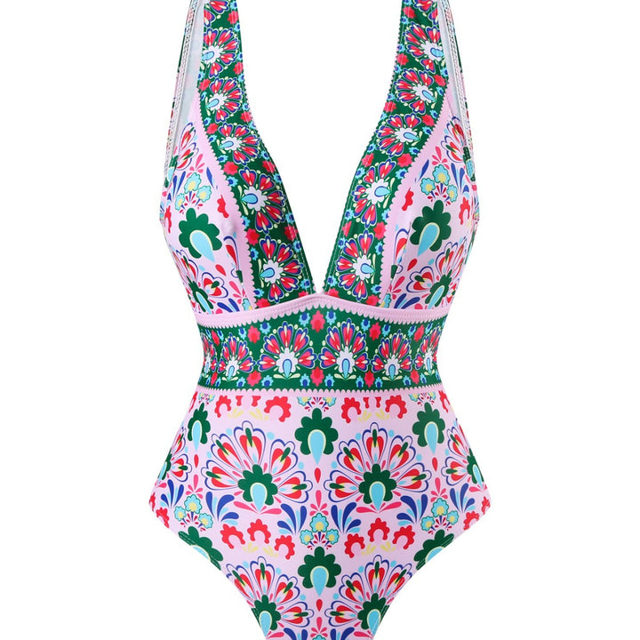 Damen Eleganter Badeanzug mit passendem Wickelrock Drune