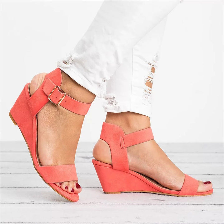 Damen Wedge-Sandalen mit verstellbarem Riemen und rutschfester Sohle Drune