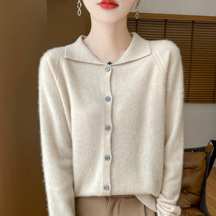 Damen Kuscheliger Reverskragen-Cardigan im Kaschmir-Look mit Mohair-Effekt Drune