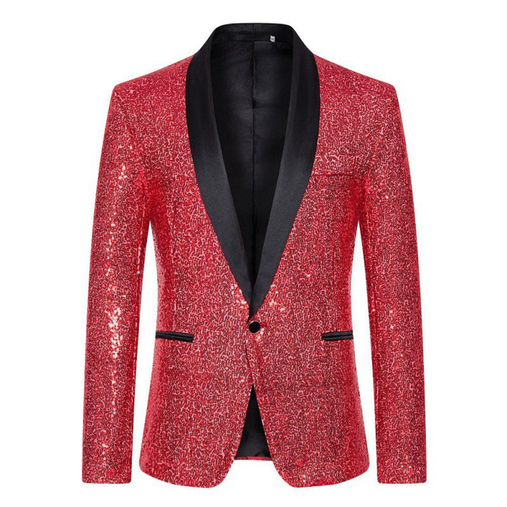 Herren eleganter Paillettenblazer mit luxuriösen Details Drune