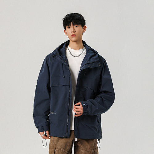 Herren Technische Kapuzen-Softshelljacke mit hohem Kragen und verstellbarem Saum Drune