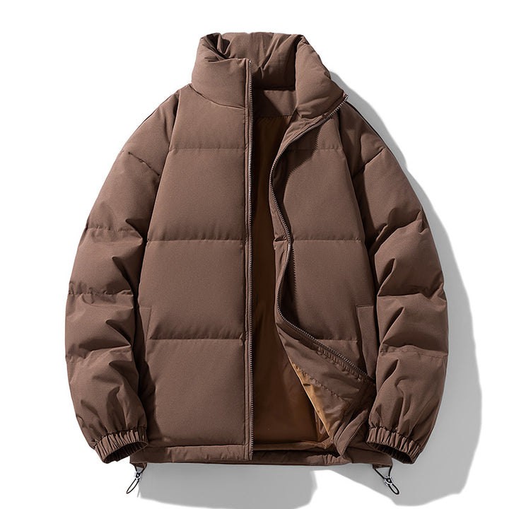 Herren Gepolsterte Pufferjacke mit hohem Stehkragen, winddichter Außenlage und verstellbarem Kordelzugsaum Drune