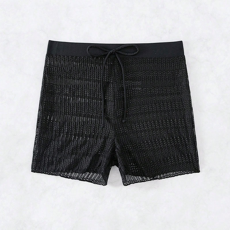 Damen Sportliche Badeshorts mit flexiblem Bund und modischem Wellenmuster Drune