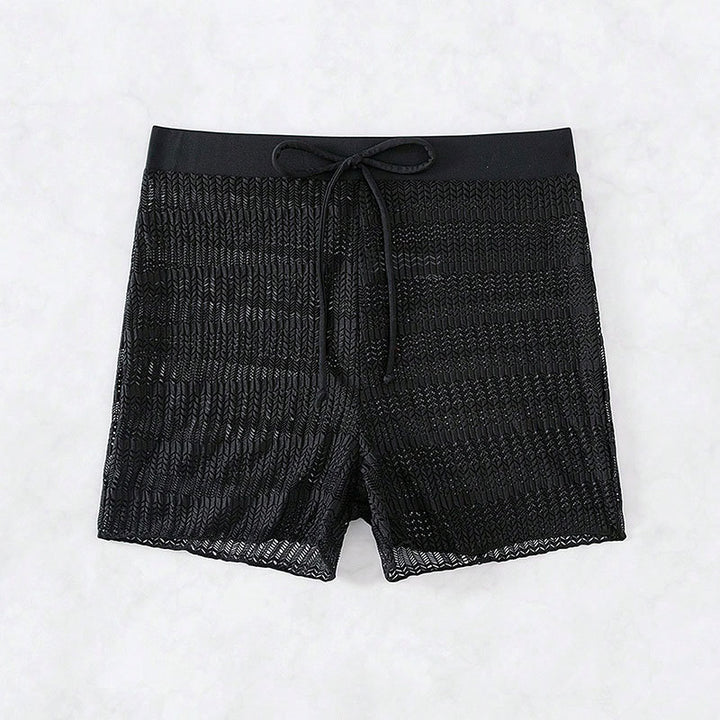 Damen Sportliche Badeshorts mit flexiblem Bund und modischem Wellenmuster Drune