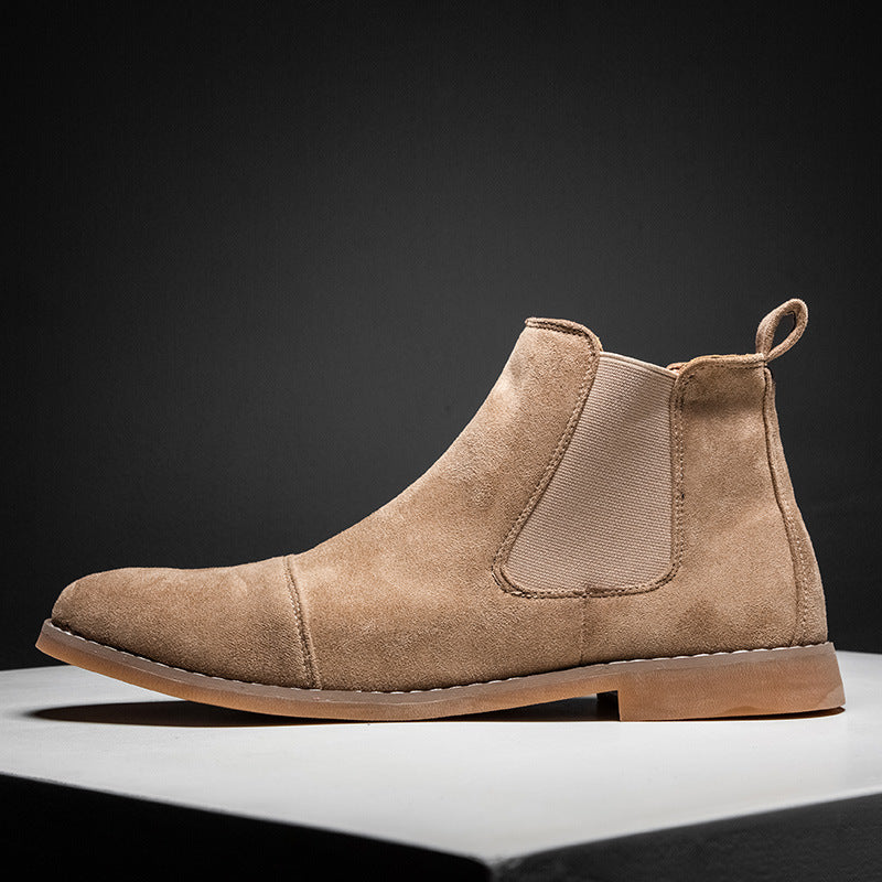 Damen Elegante Veloursleder Chelsea Boots mit elastischen Einsätzen Drune