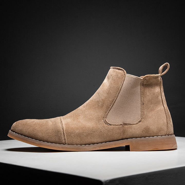 Damen Elegante Veloursleder Chelsea Boots mit elastischen Einsätzen Drune