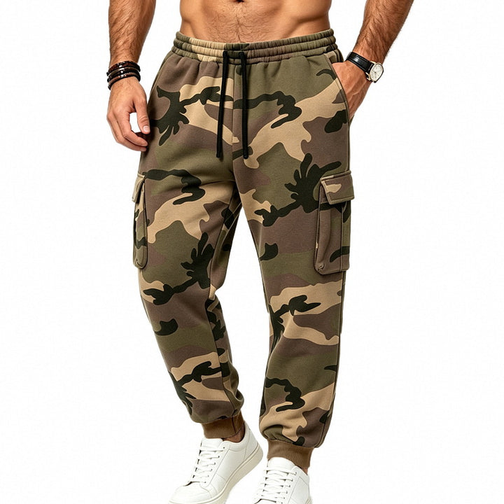 Herren Cargohose im Jogger-Stil mit elastischem Bund, Kordelzug und Mehrfachtaschen Drune