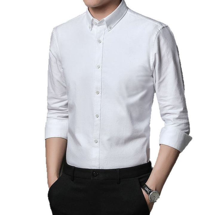 Herren Langarmhemd aus atmungsaktivem Baumwollmix mit modischem Button-Down Kragen Drune