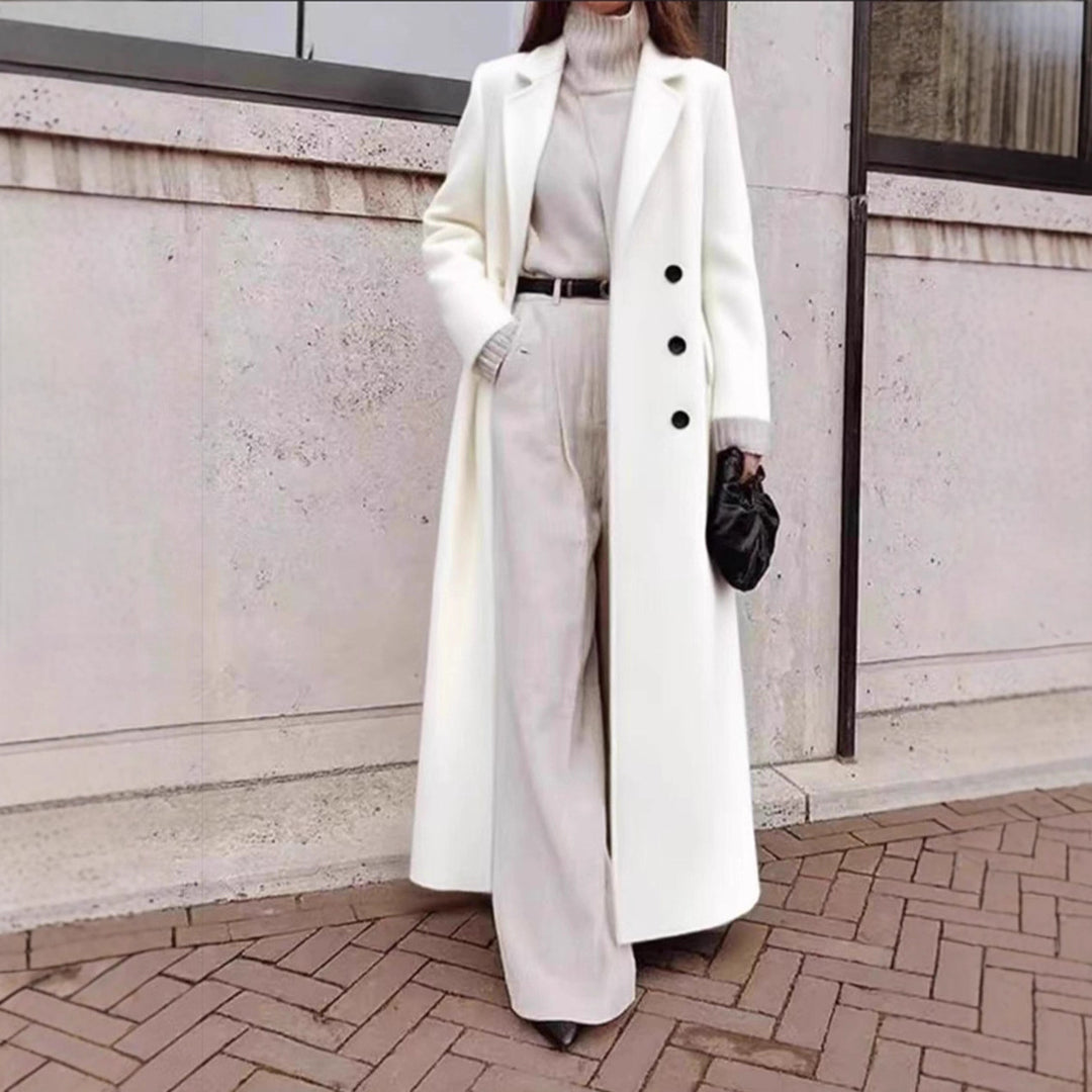 Damen eleganter und leichter Trenchcoat mit hohem Kragen und tailliertem Schnitt Drune