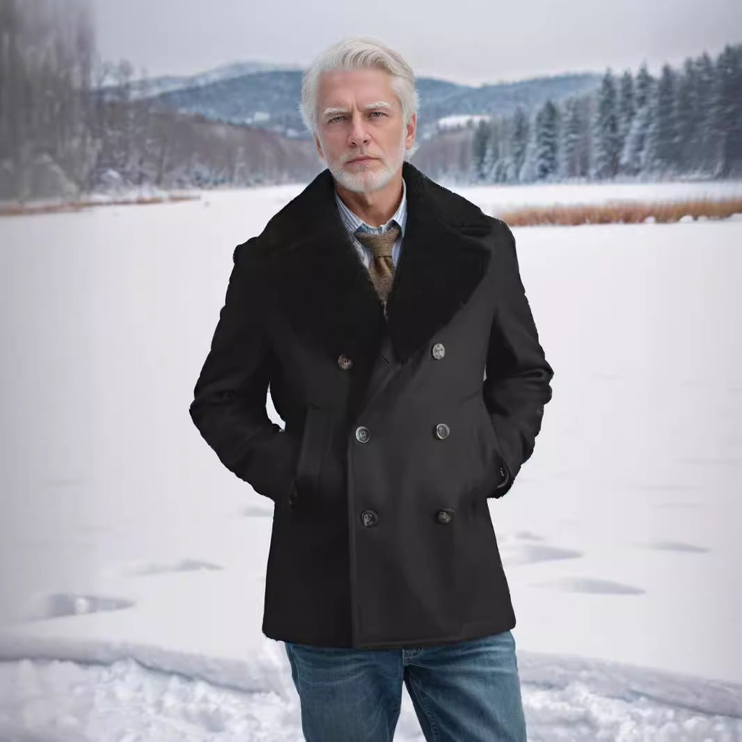 Herren modische Dufflejacke mit weichem Kragen und praktischen Taschen Drune