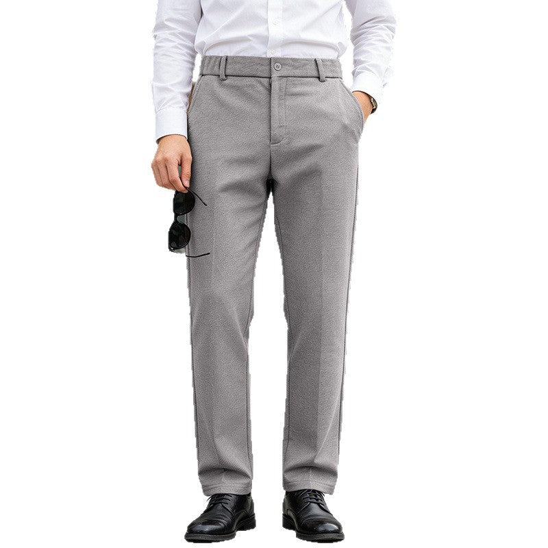 Herren Elegante gerade Tailoring-Hose mit Bügelfalte und feiner Fischgrätstruktur Drune