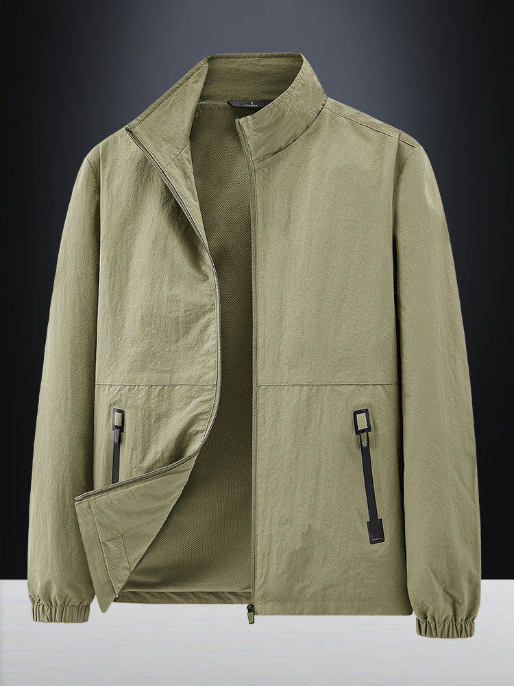 Herren Leichte Outdoorjacke mit hohem Kragen Drune