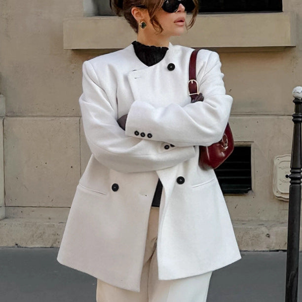 Damen Trendiger Oversized Blazer mit doppelter Knopfleiste Drune