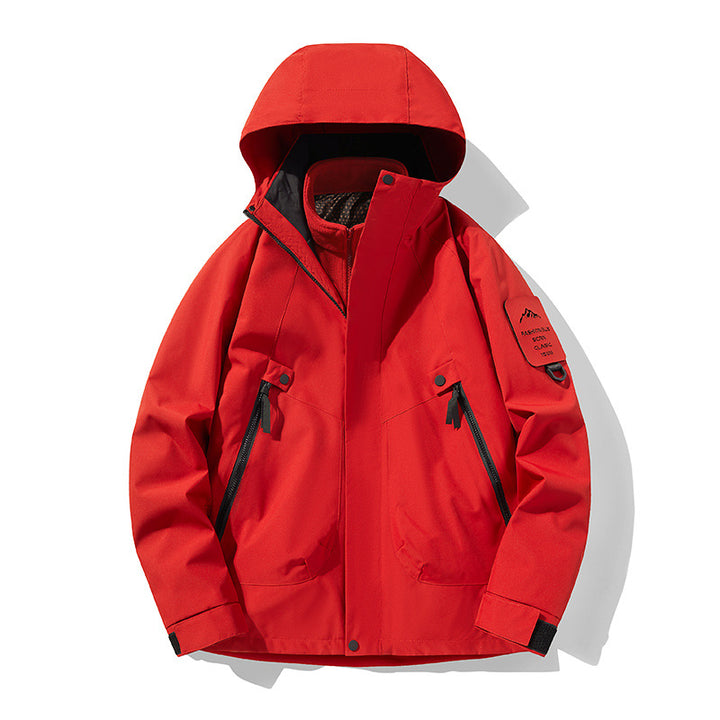 Unisex Wasserdichte, atmungsaktive Hardshell-Outdoorjacke mit Kapuze Drune
