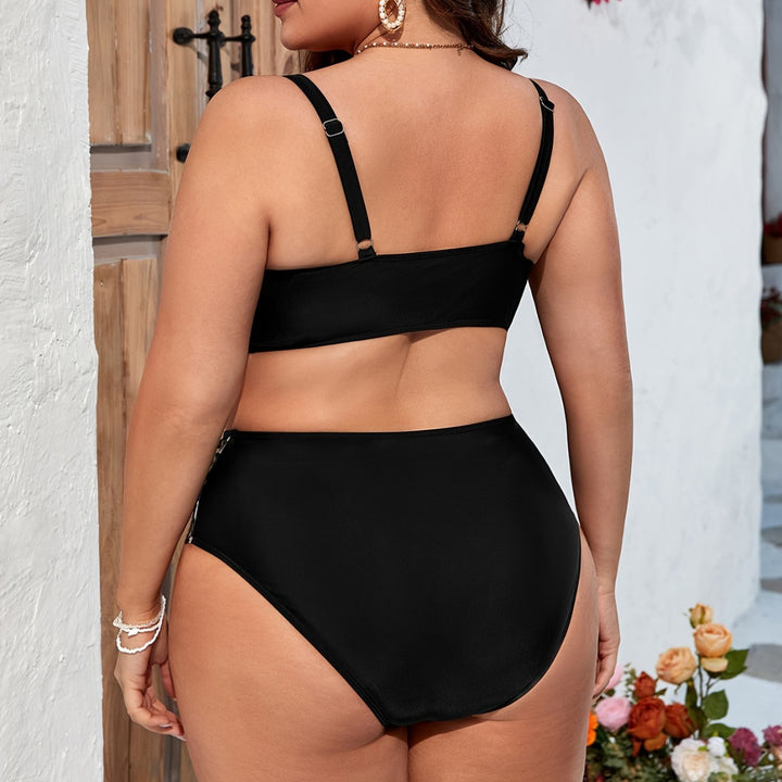 Damen Hochgeschneiderter Bikini mit Leo-Muster Drune