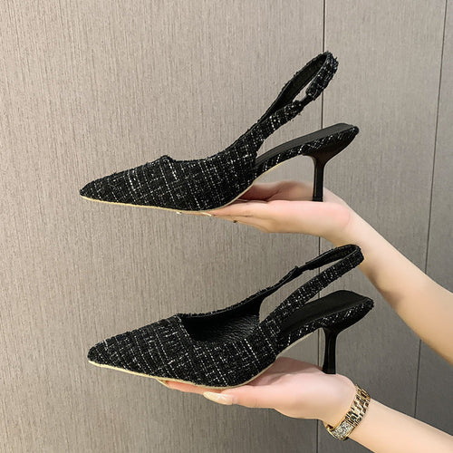 Damen elegante Slingpumps mit feiner Textur Drune