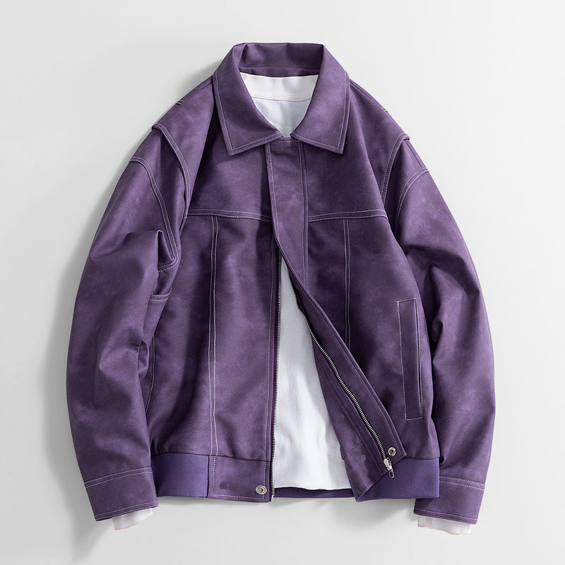 Herren Moderne Blousonjacke aus Kunstleder Drune