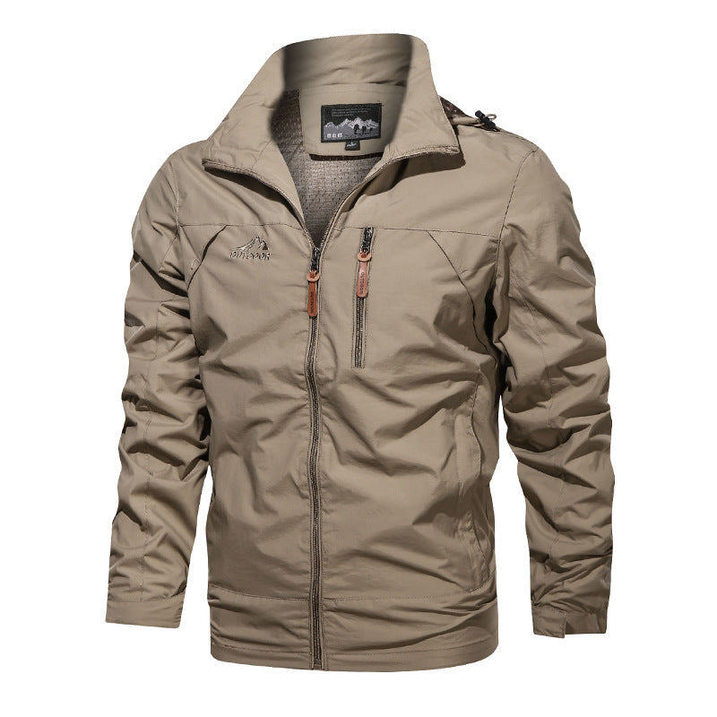 Herren nan leichte wasserabweisende Softshell Outdoorjacke mit Kapuze Brusttasche Drune