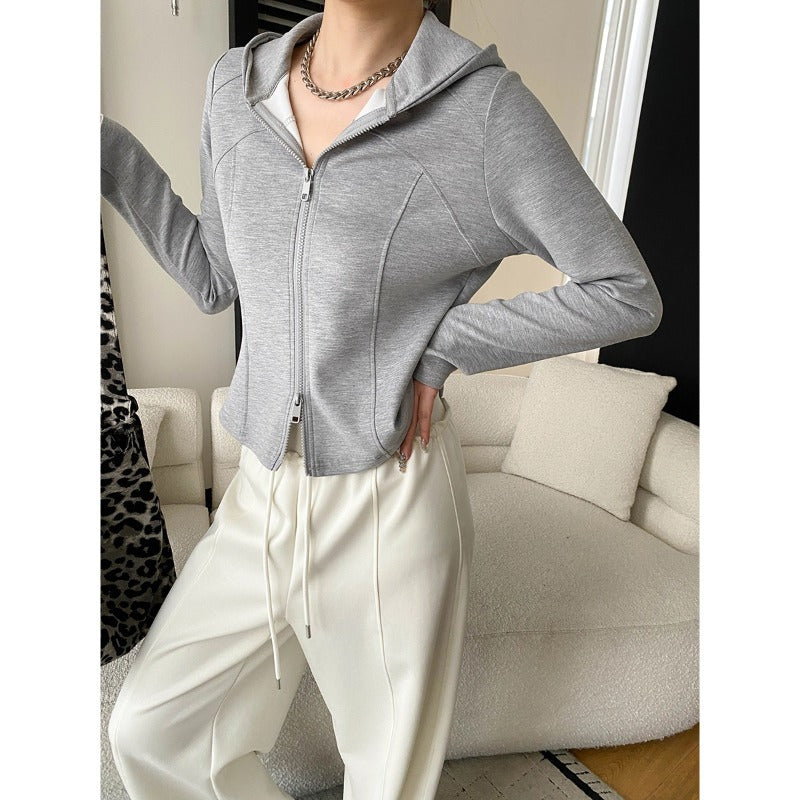 Damen lässige Kapuzenjacke mit praktischen Taschen und sportlichem Schnitt Drune