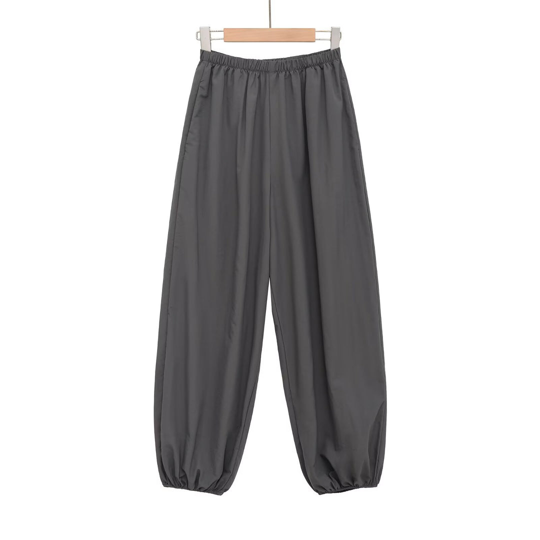 Damen Sportliche Sweatpants mit elastischem Bund und weiten Beinen Drune