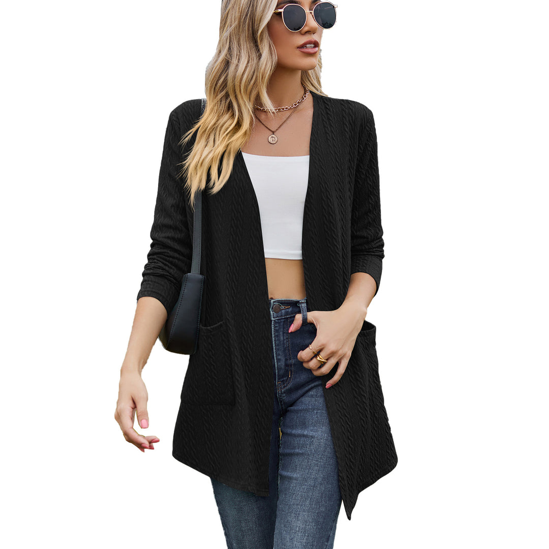 Damen Strickjacke mit offener Front und eingearbeiteten Taschen Drune