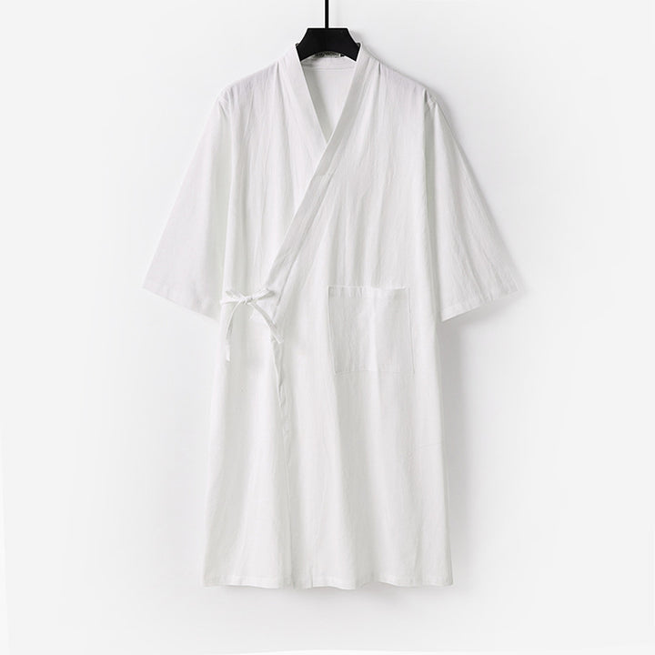 Damen Kimono-Wickelkleid mit Bindegürtel und aufgesetzten Taschen Drune