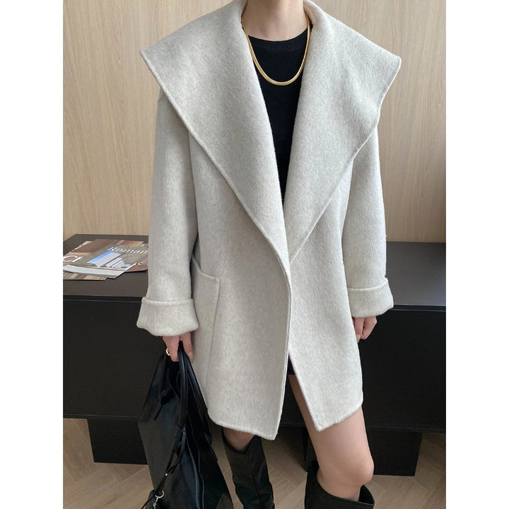 Damen eleganter Oversized-Mantel mit schickem Revers und praktischen Taschen Drune