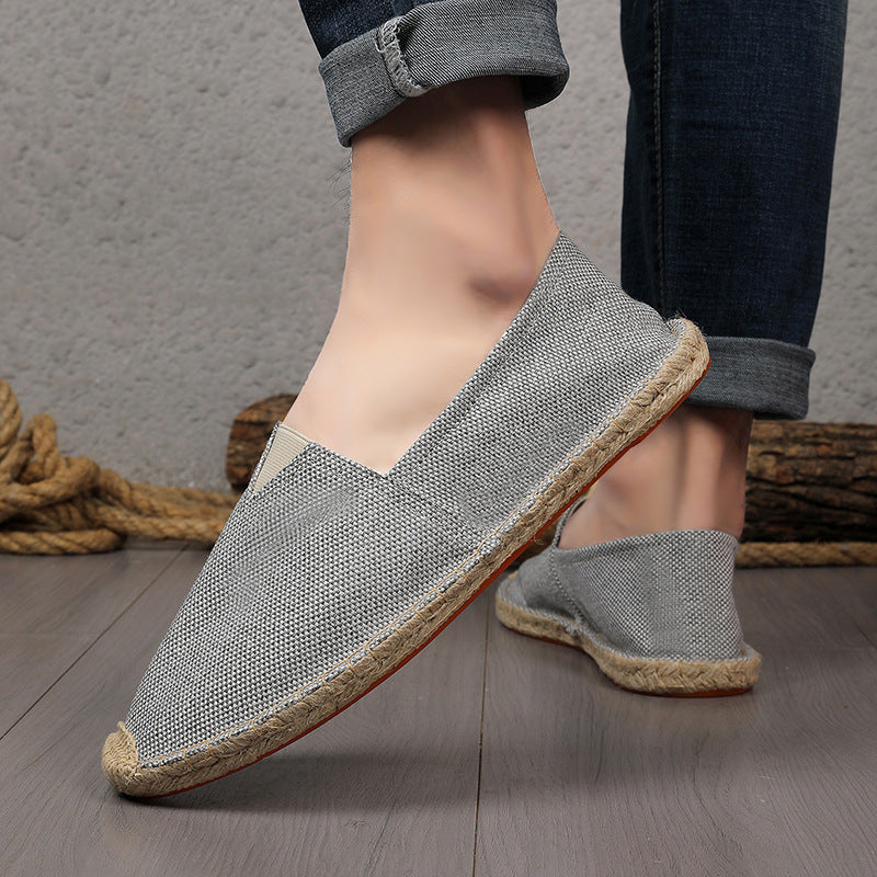 Damen Leichte Espadrille-Slip-On aus gewebtem Canvas mit Jute-Umrandung Drune