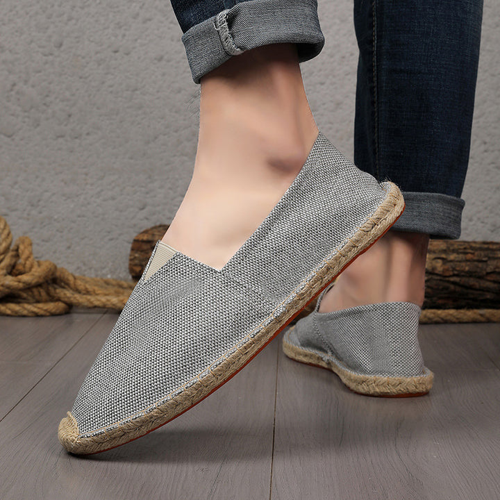 Damen Leichte Espadrille-Slip-On aus gewebtem Canvas mit Jute-Umrandung Drune