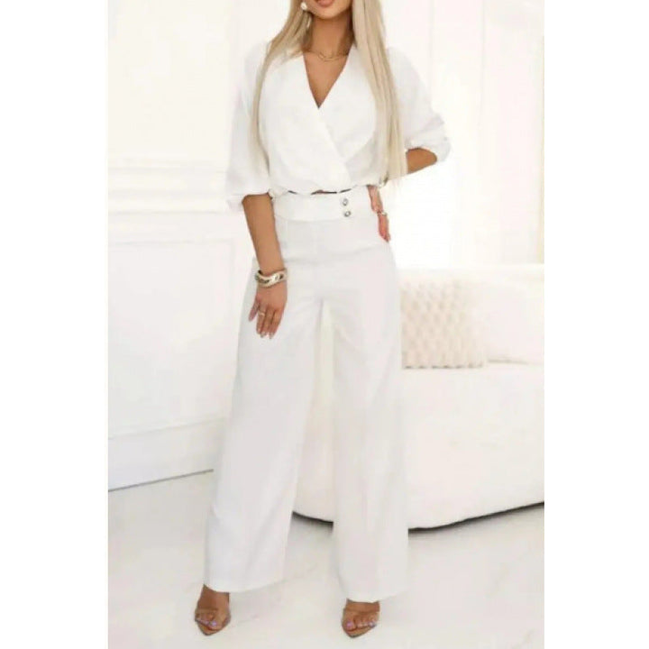 Damen elegantes Jumpsuit mit weiten Beinen Drune