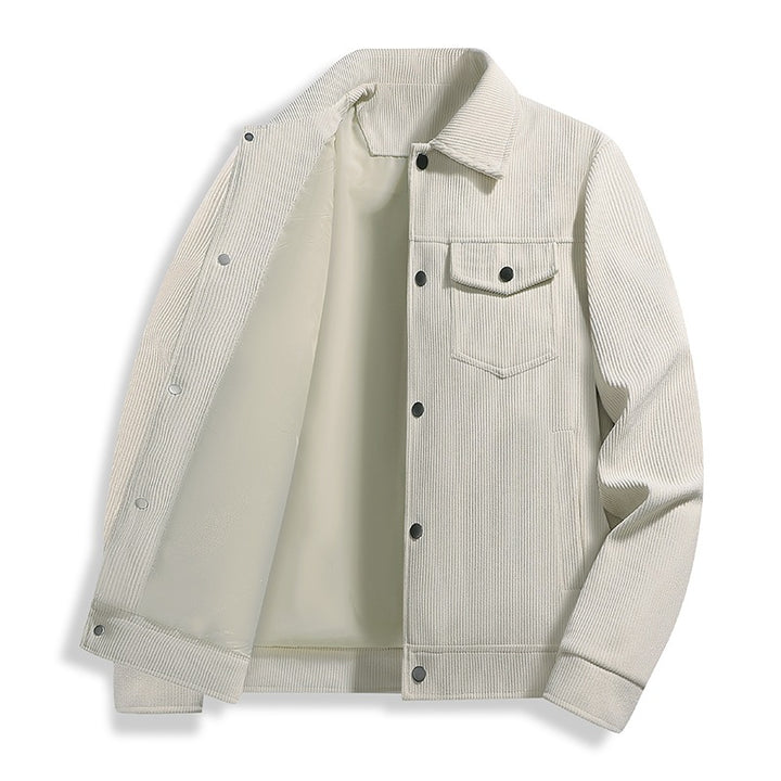 Herren Cord-Truckerjacke mit Thermofutter & Druckknopffront Drune