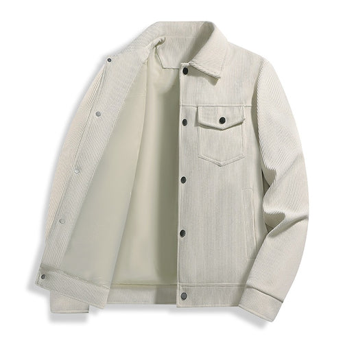 Herren Cord-Truckerjacke mit Thermofutter & Druckknopffront Drune