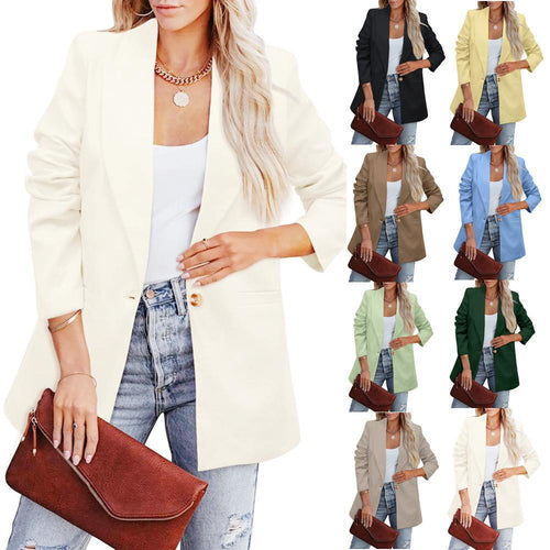 Damen Eleganter Freizeitblazer mit lässigem Schnitt und zwei Taschen Drune