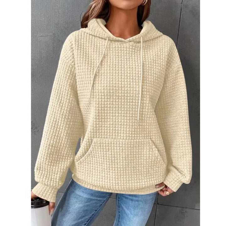 Damen lässiger Hoodie mit strukturierter Oberfläche und praktischer Kängurutasche Drune