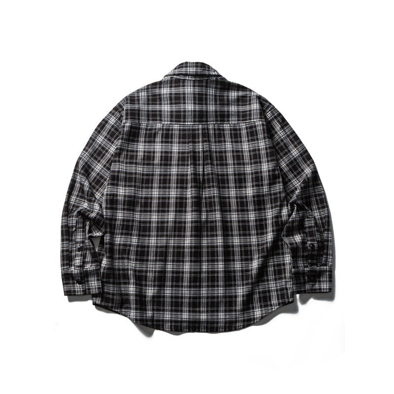 Herren Boxy-Karo-Workshirt aus weichem Flanell mit Doppelbrusttaschen Drune