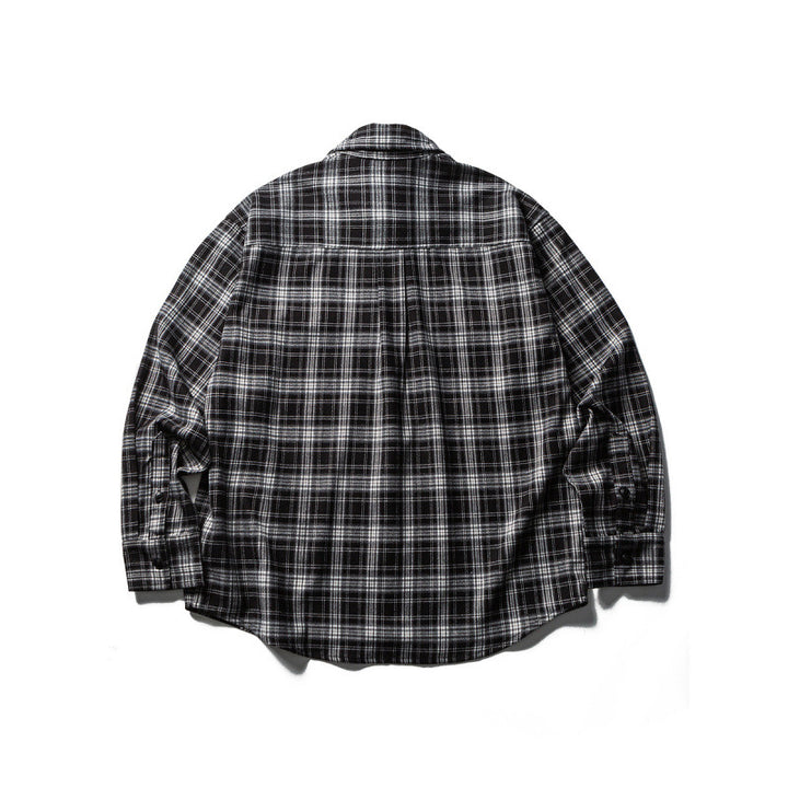 Herren Boxy-Karo-Workshirt aus weichem Flanell mit Doppelbrusttaschen Drune