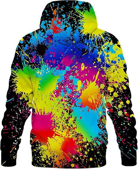 Damen Farbenfroher Hoodie mit kreativen Spritzmotiven Drune