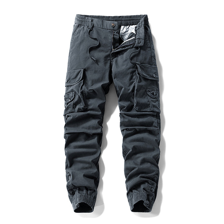 Herren Taktische Cargo-Joggerhose mit Tunnelzugbund und verstellbaren Druckknopf‑Taschen Drune