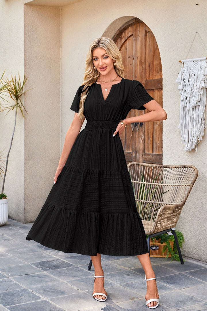 Damen Maxi-Kleid aus leichtem, gestreiftem Stoff Drune
